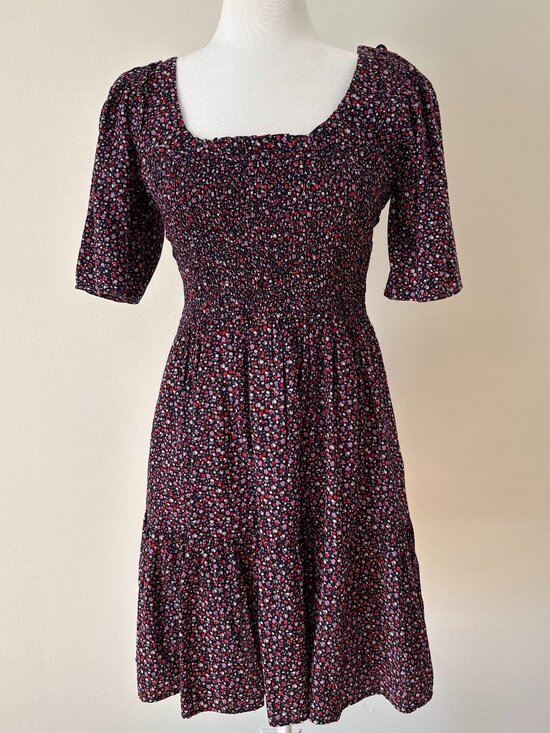 GAP Dresses & Skirts - Gap Poplin Flutter-Sleeve Floral Mini Dress Black Medium New with Tag